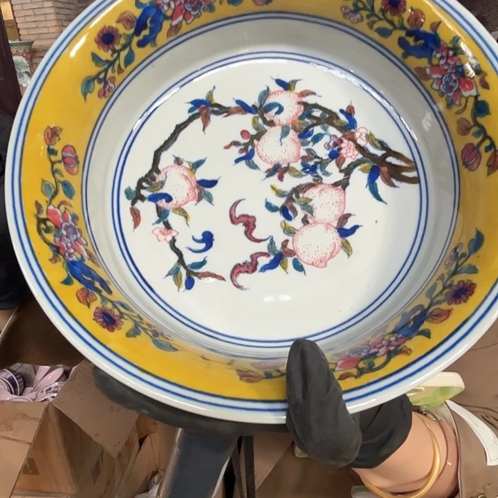 摆件景德镇高温陶瓷9.5绿希希盘子