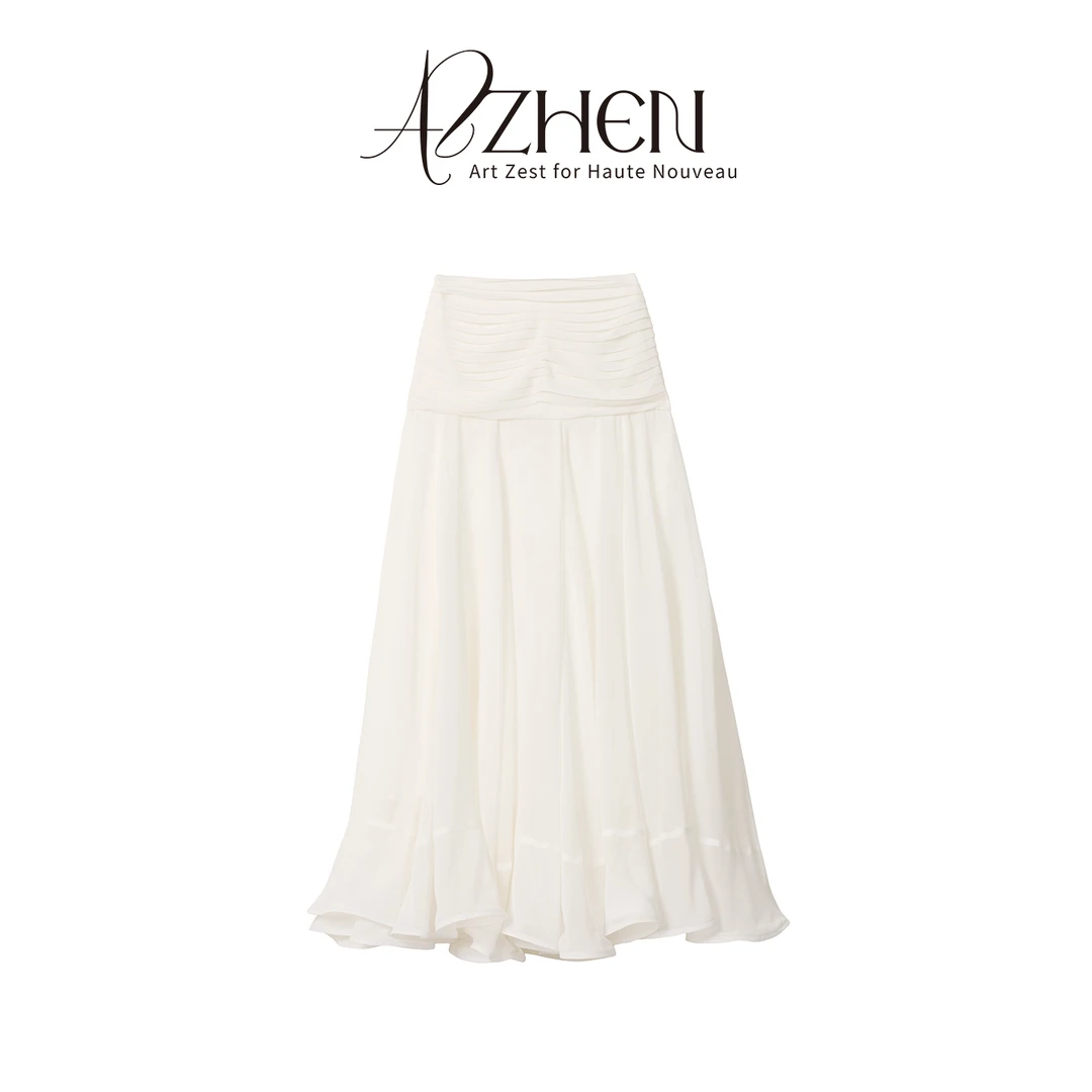 AZZHEN【流光瀑布】 立体裁剪压褶鱼尾纱裙AZ5HSQ10