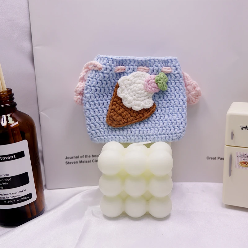 冰淇淋束口包 手工钩织手工DIY百搭时尚创意玩偶钩织