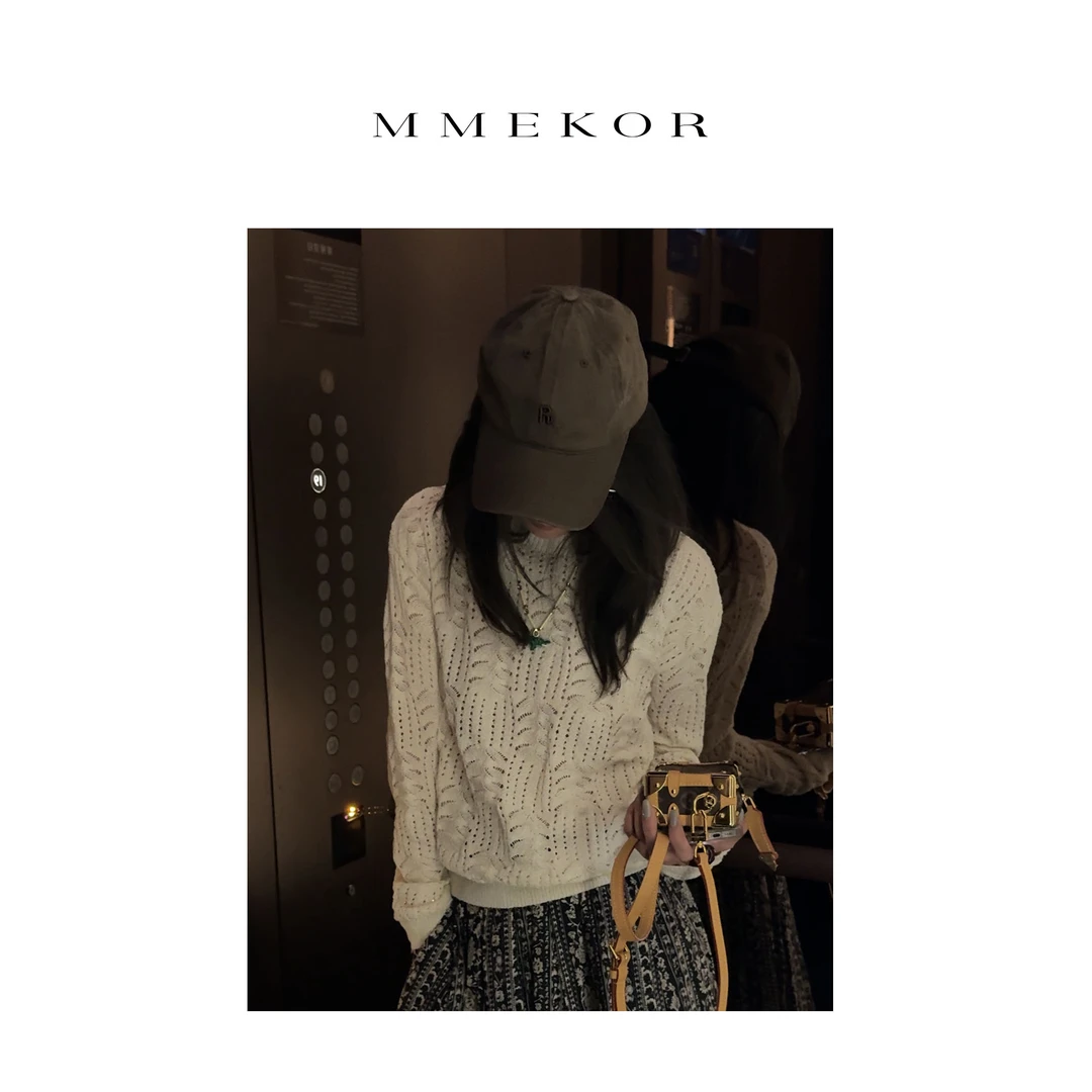 MMEKOR“甜穗奈莉”针织衫 2025新款千金玛德琳优雅上衣 89563