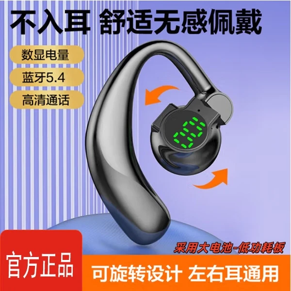 2025款左右旋转数显无线蓝牙耳机挂耳式适用苹果华为OPPO小米vivo