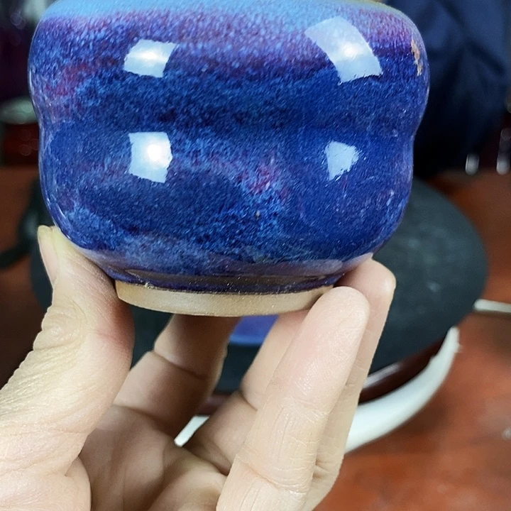 尚峰钧窑作品手工杯微瑕