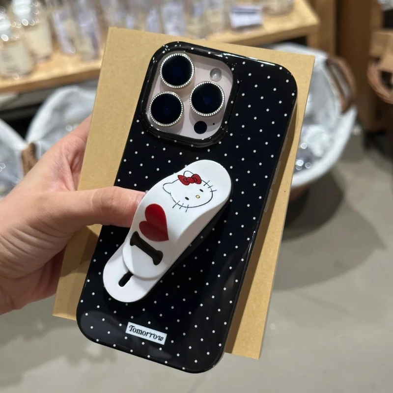 ins风凯蒂猫创可贴支架适用苹果15/16手机壳14iPhone13可爱12卡通