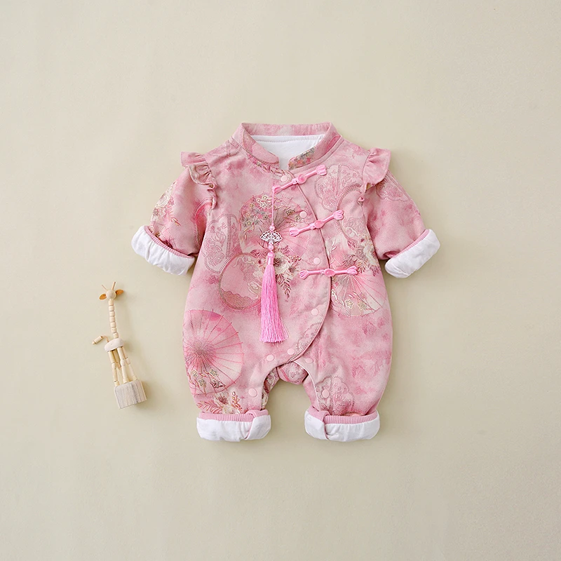 2025春款新款连体衣娃娃哈衣新生儿爬服
