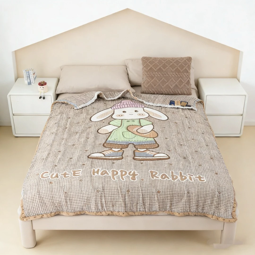 【烘焙兔】150*200cm纯棉多层加厚泡芙被