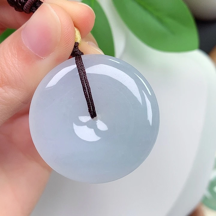 翡翠未镶嵌颈饰平安扣 34.5-5.6mm