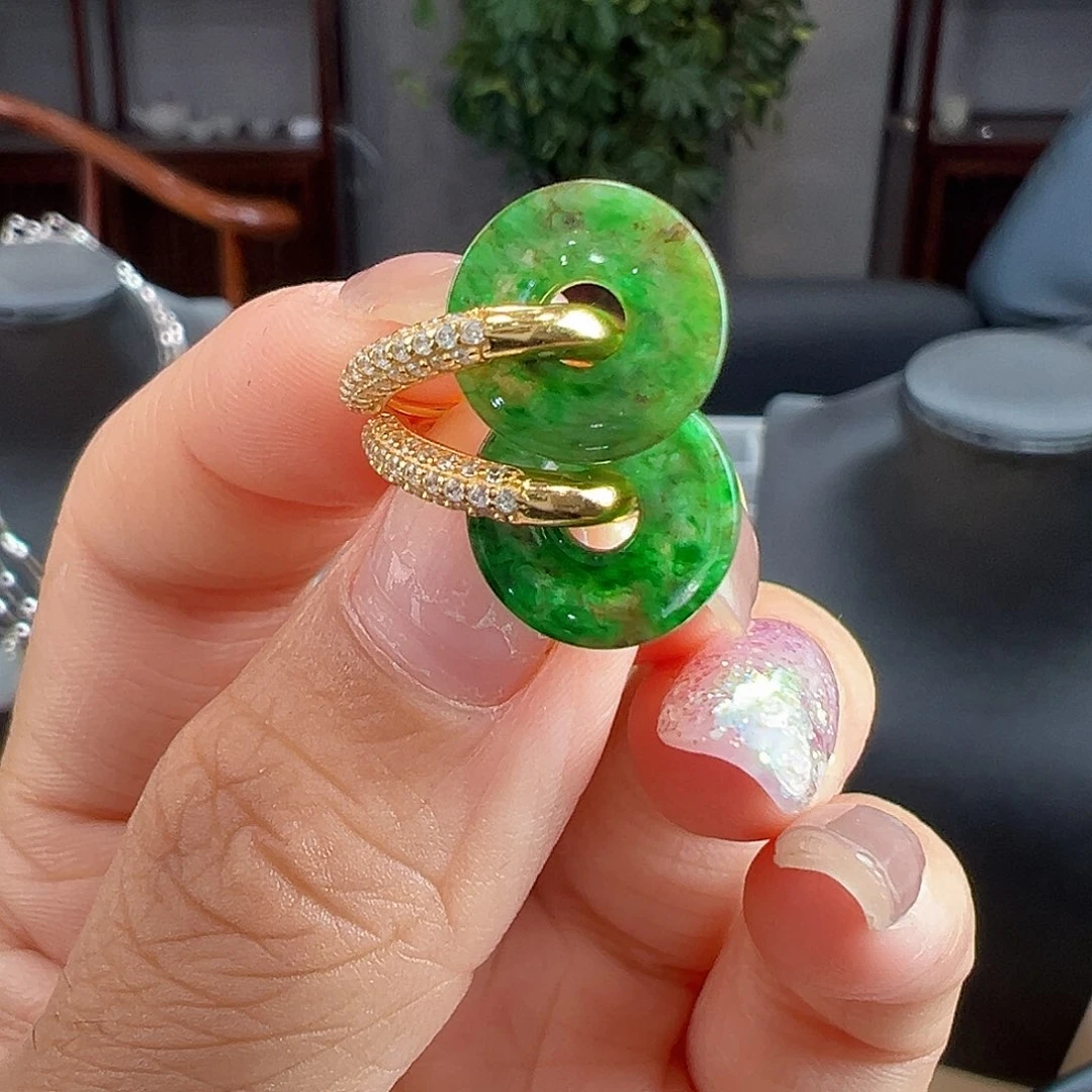 翡翠银S925镶嵌耳饰耳饰