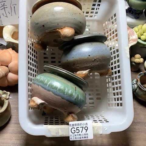 紫砂花盆579瑕疵品口径6到8左右