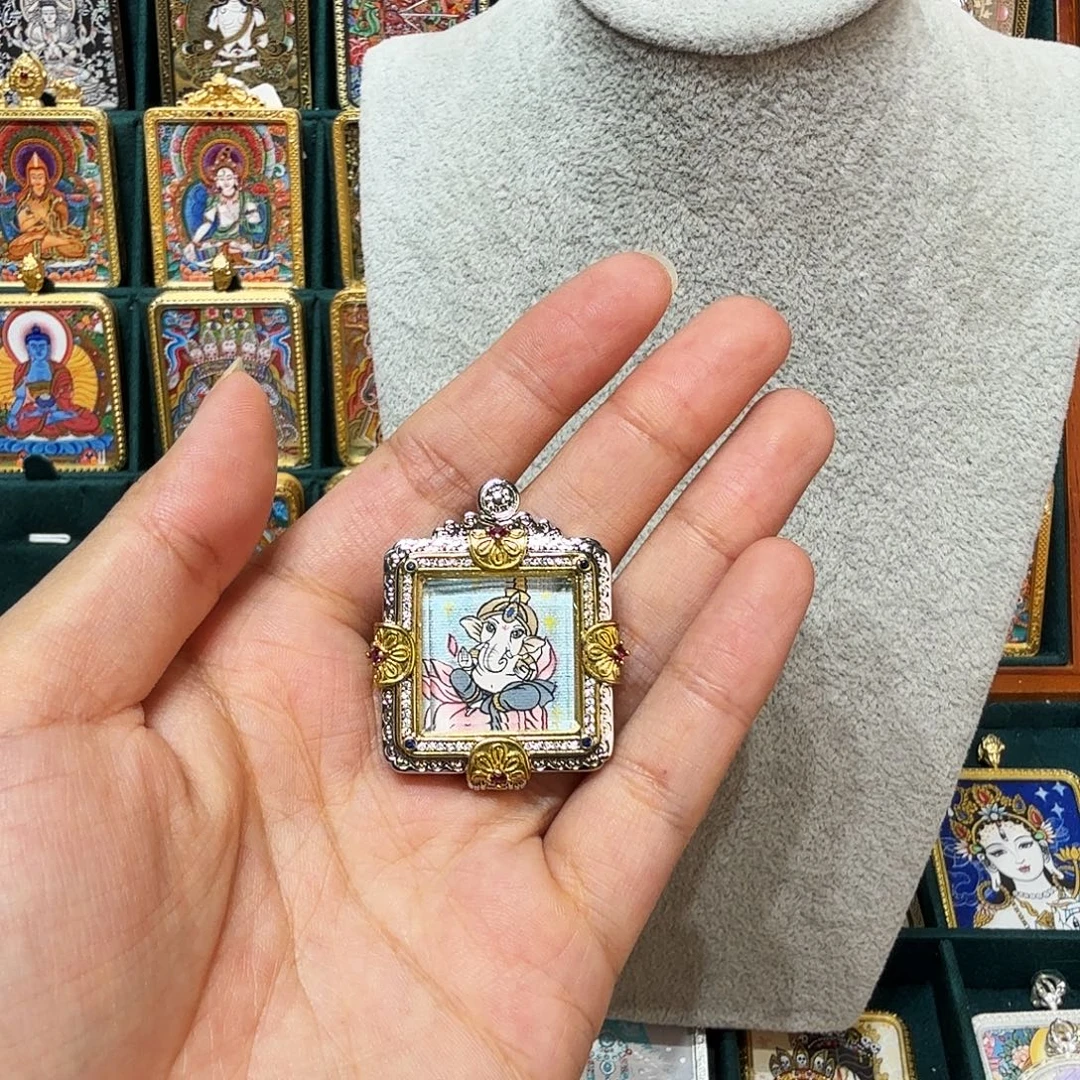 吊坠热贡纯手绘唐卡非遗文化