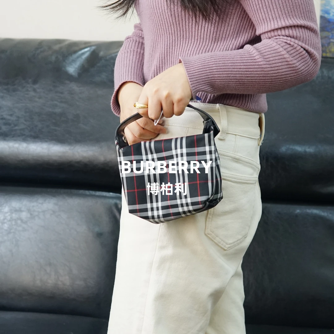 95新 BURBERRY/博柏利 巴宝莉/格纹手提包/JJ12626196/6196