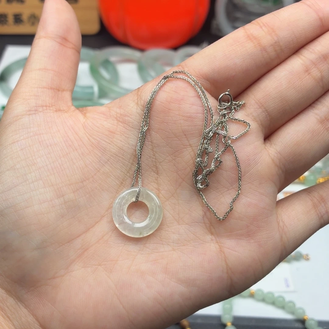 翡翠银S925镶嵌颈饰9545676