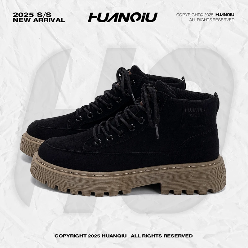 环球马丁靴男款2025秋季新款潮流休闲男鞋子百搭英伦风户外工装靴