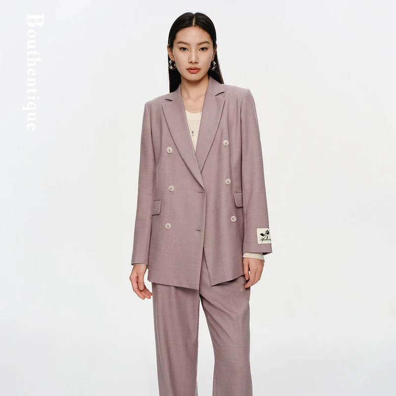 Bouthentique「欧若风」澳洲羊毛翻驳领休闲单西225131J1M25