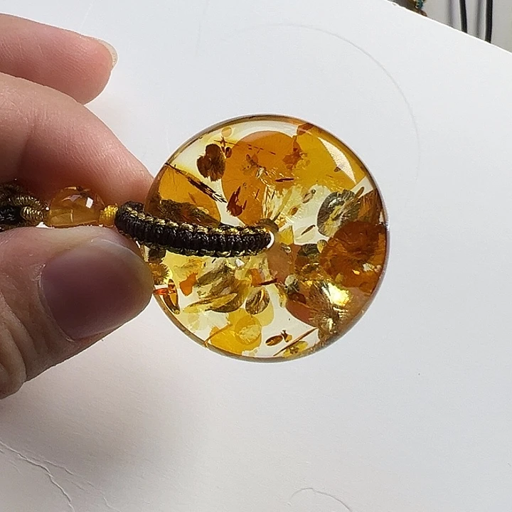 琥珀（花珀）未镶嵌颈饰