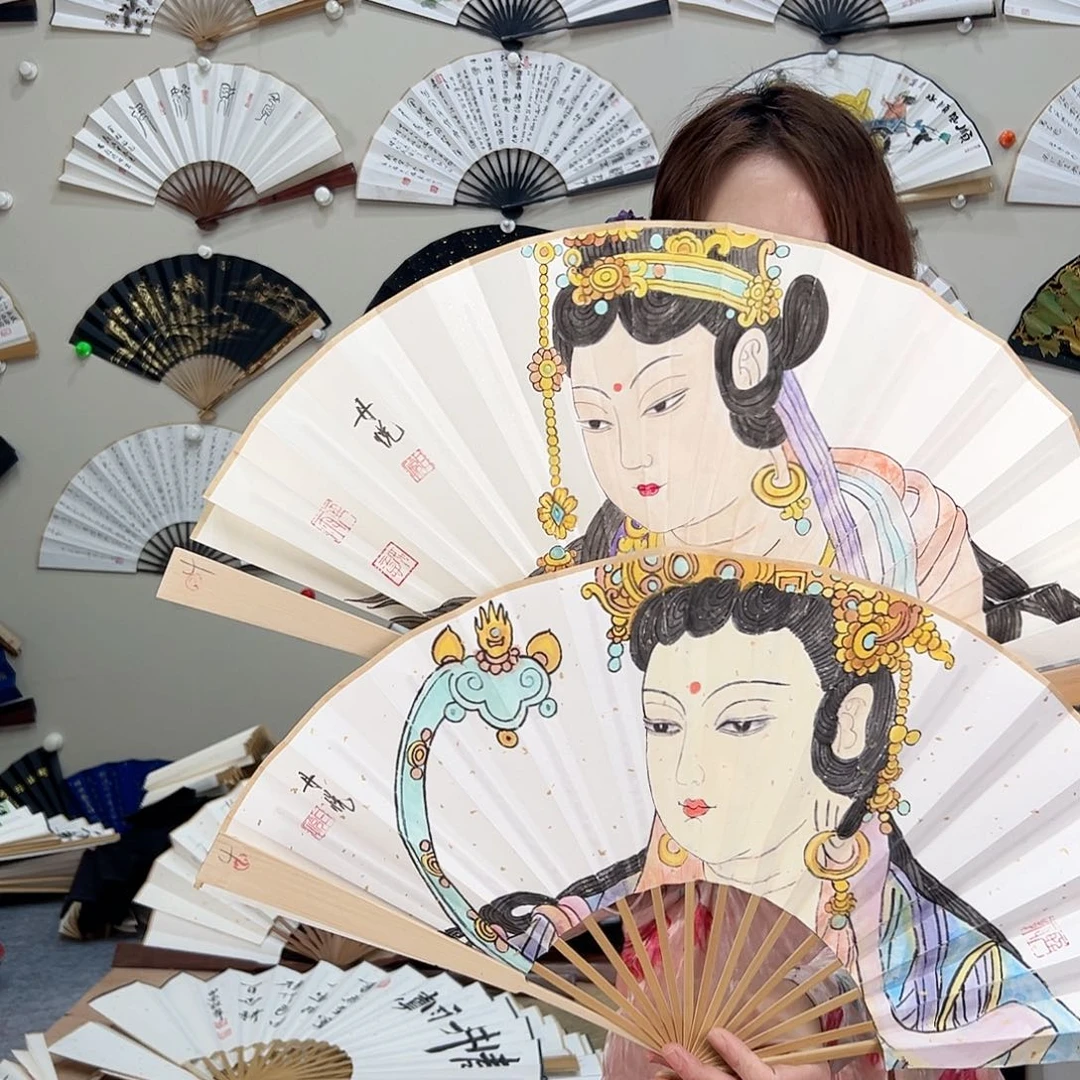 书法亍*十寸玉竹-文玩扇-手写-粘好发出