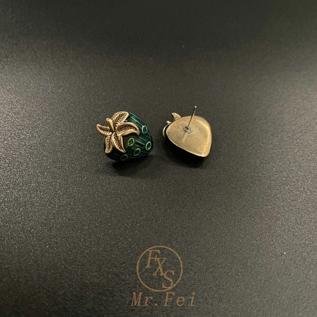 铜合金合成锆石耳饰 耳饰~5030