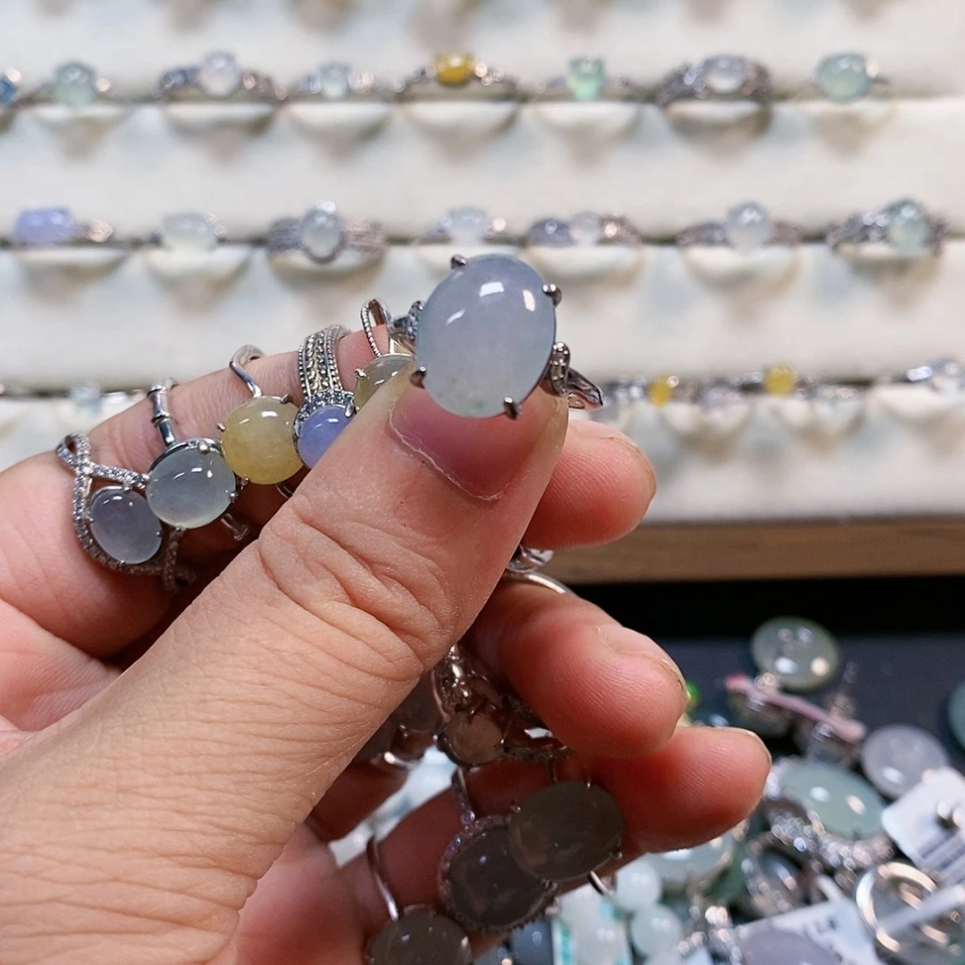 翡翠银S925镶嵌戒指