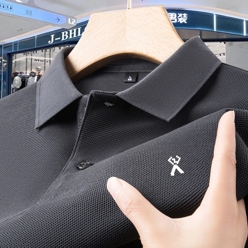 【夏季热卖】轻奢专柜高端大码男士纯棉短袖翻领POLO衫 休闲百搭T恤