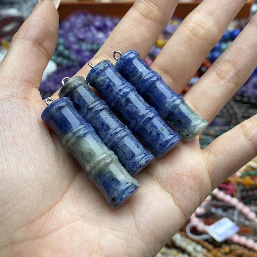 玛瑙/玉髓未镶嵌珠宝半成品一个纯天然蓝纹石节节高升吊坠