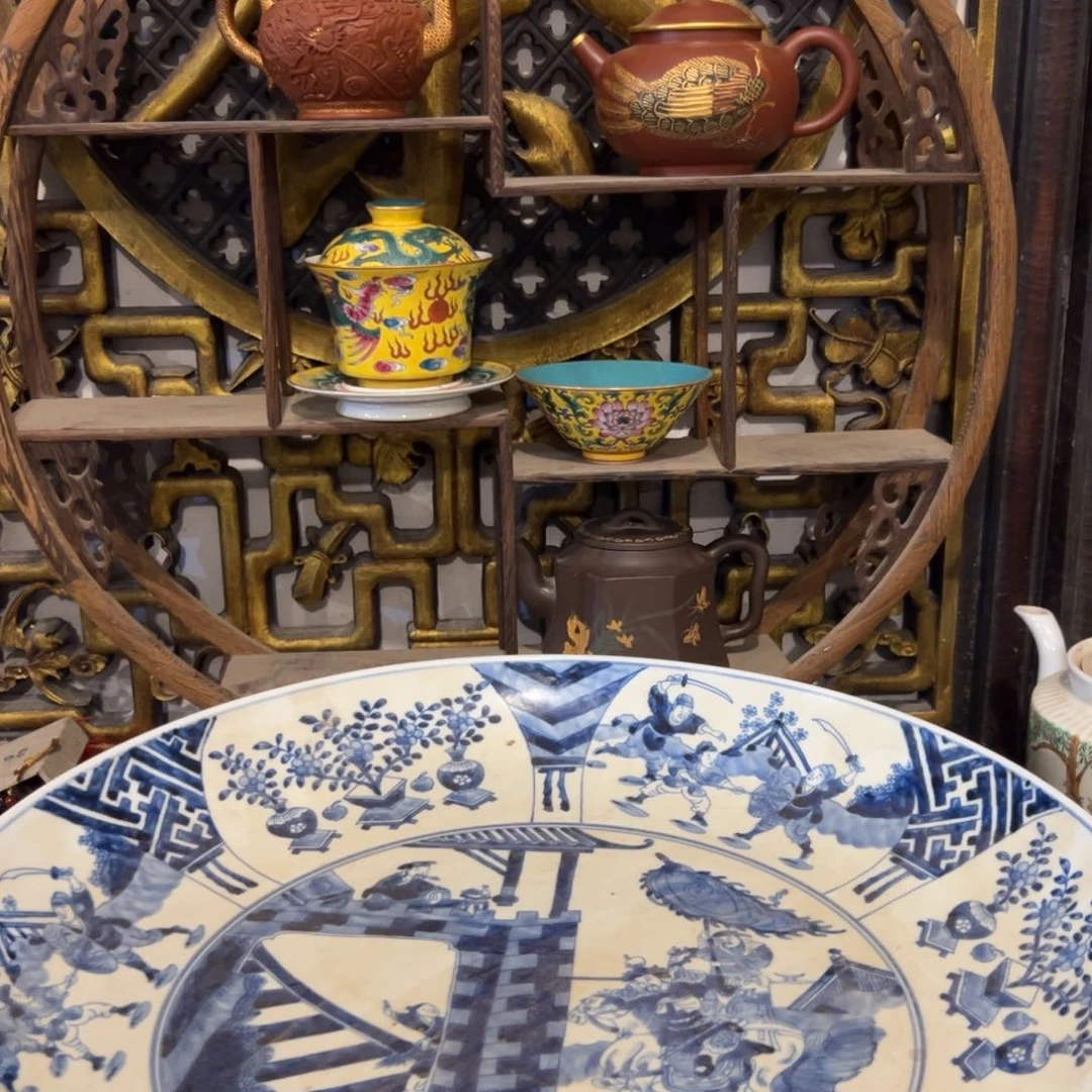 瓷片爱*活精品青花空城计赏盘
