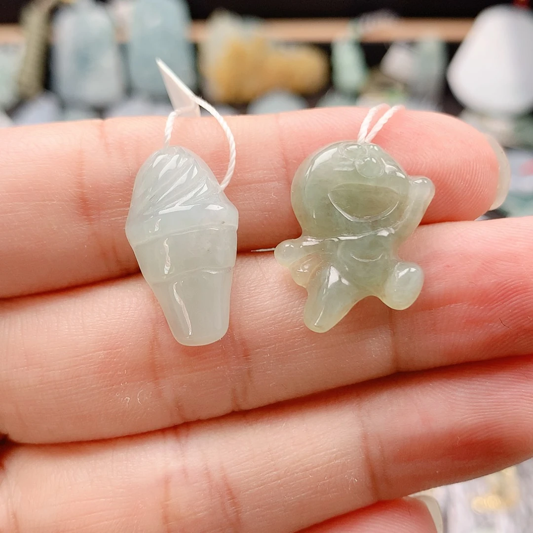 饿***嗯翡翠未镶嵌吊坠(不含链)雪糕叮当