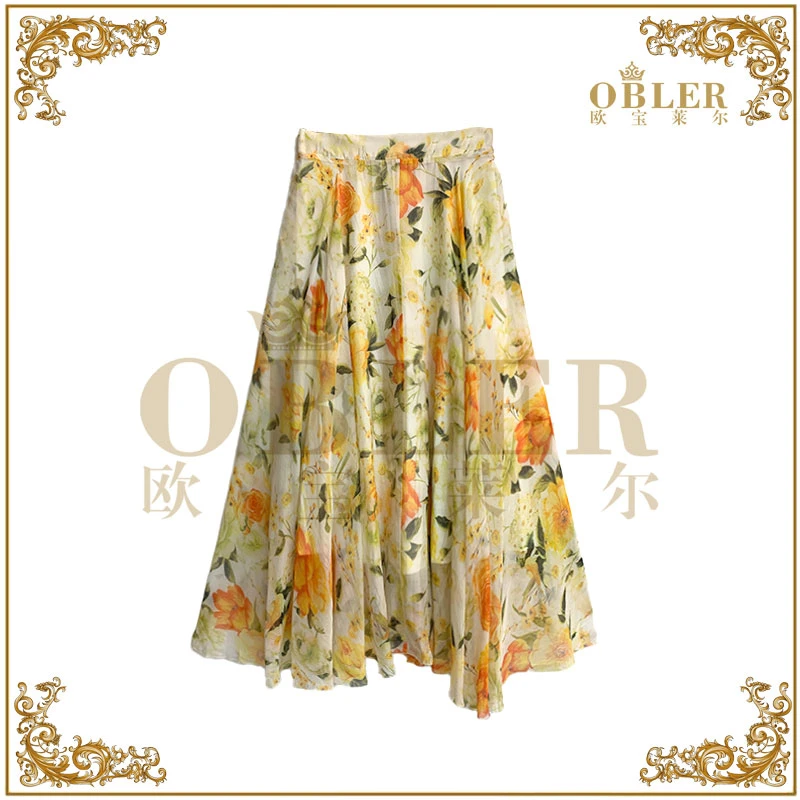 【欧宝莱尔】新款时尚高腰显瘦气质百搭半裙502-0502