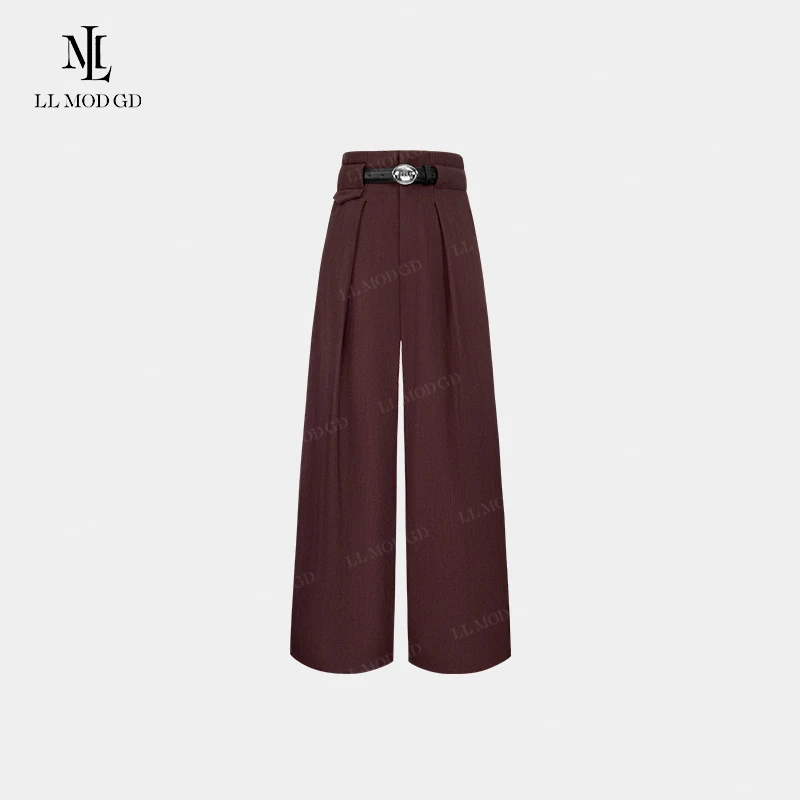 【莉莉家】时尚休闲显瘦气质宽高级感垂感直筒裤YL-252884