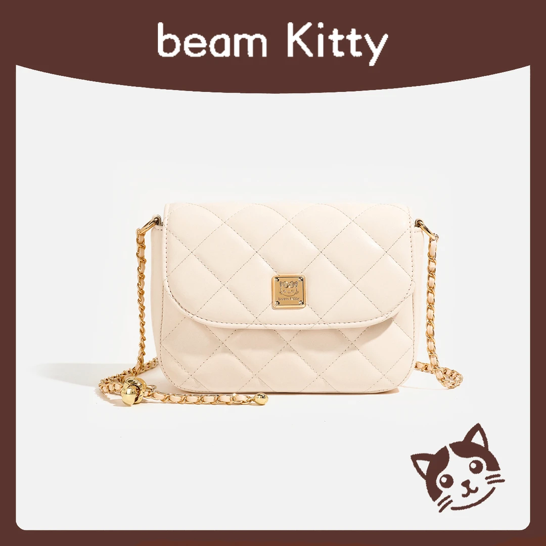【GLi-婉瑜甄选】beam Kitty/精美少女通勤绣花白色单肩斜跨包0606
