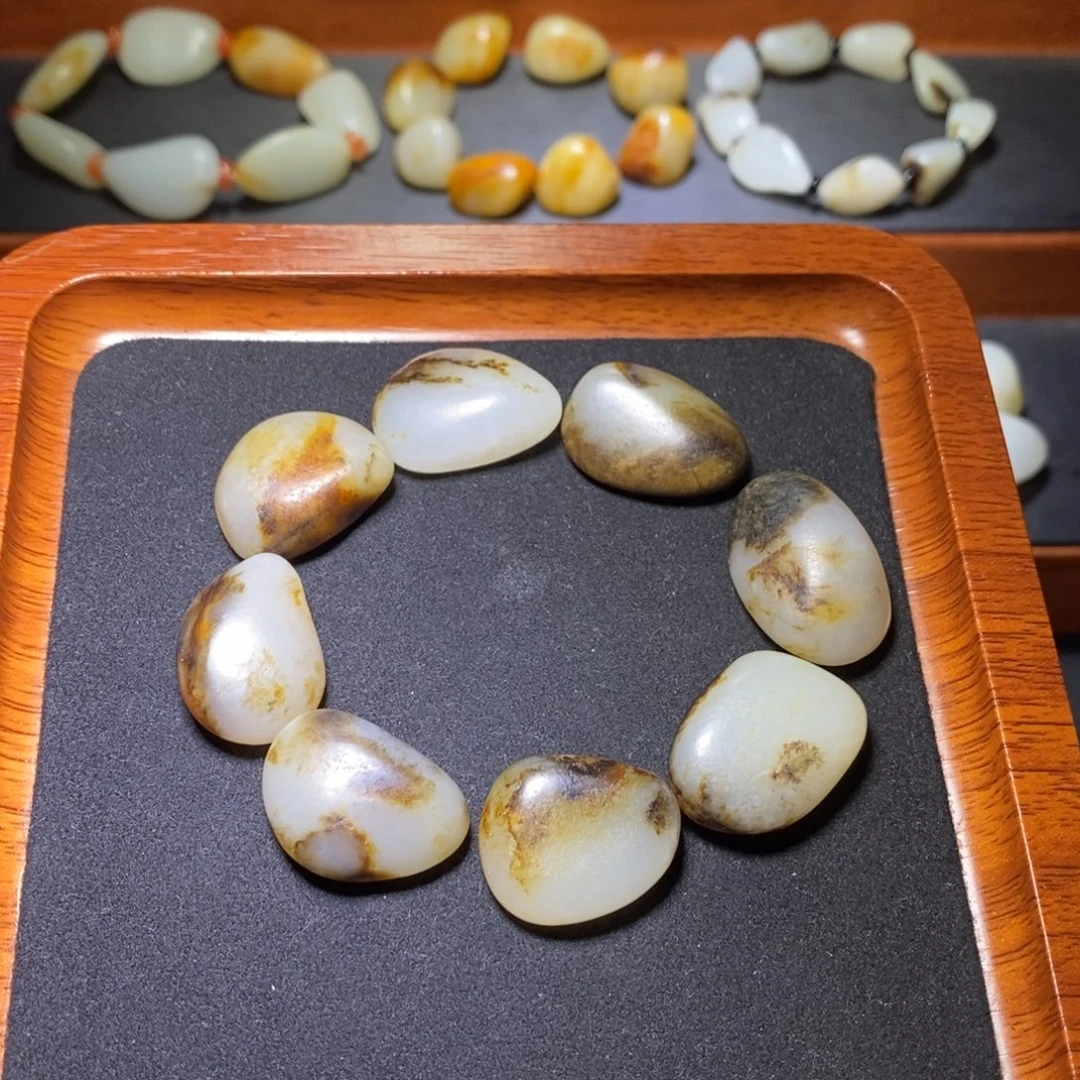 温***玉手链未镶嵌和田玉