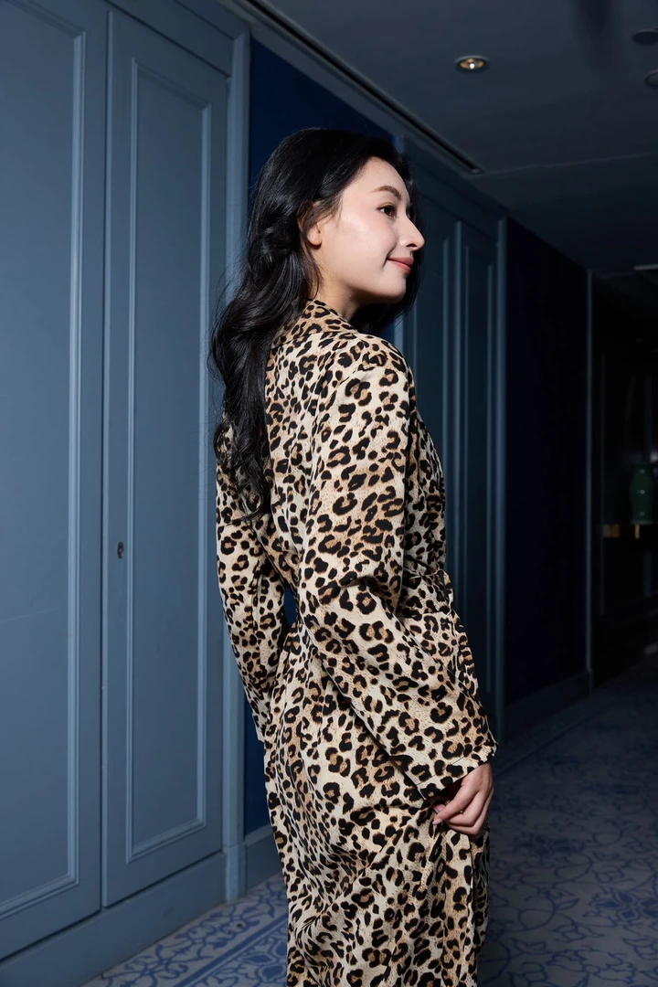 FREE FALL高级性感雪纺豹纹居家服浴袍睡衣2色可选