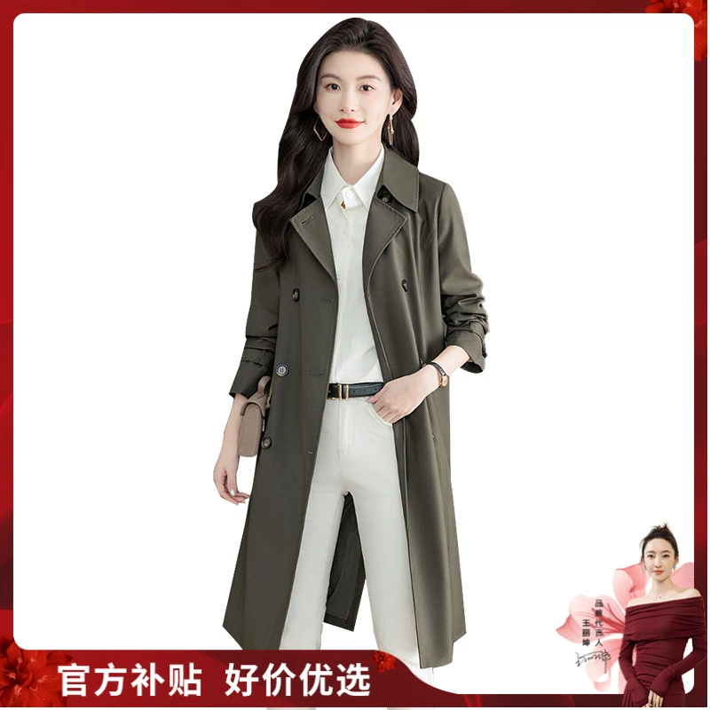 【品牌奥莱】丝柏舍2025春新款女翻领休闲风衣S43R6912F