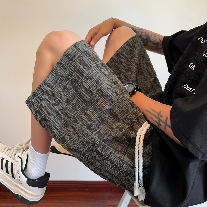 2025新款宽松美式短裤男运动休闲垂感潮牌潮流男生夏季五分裤裤子