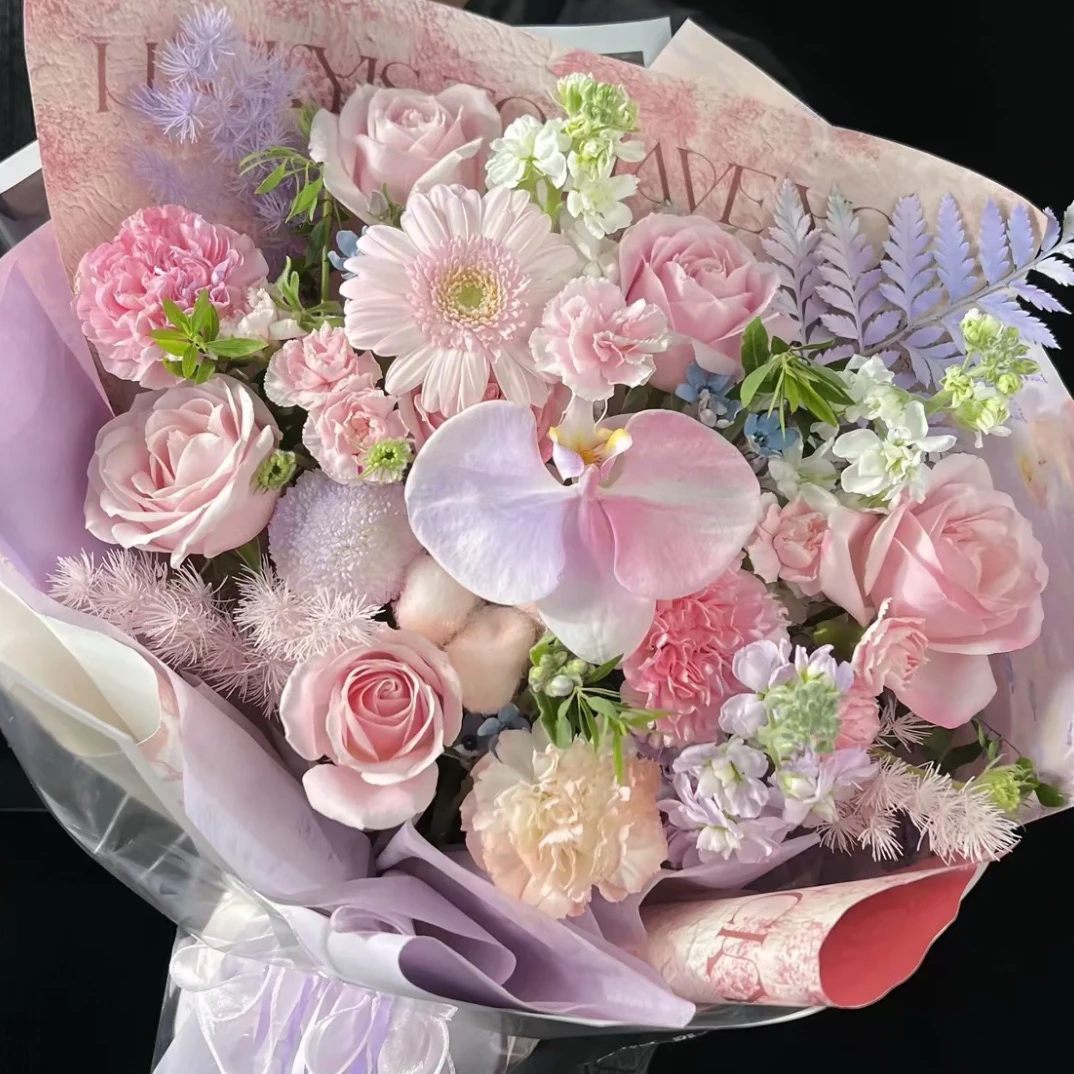 【梦中花海】蝴蝶兰混搭玫瑰花鲜花花束生日礼物送闺蜜送女友