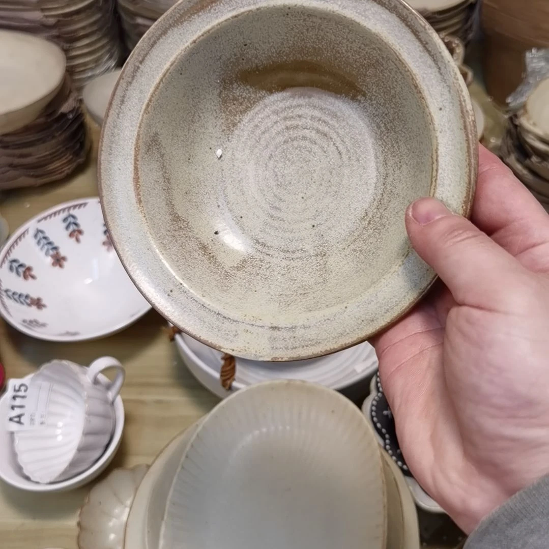 瓷片微瑕粗陶六寸草帽深两个一组