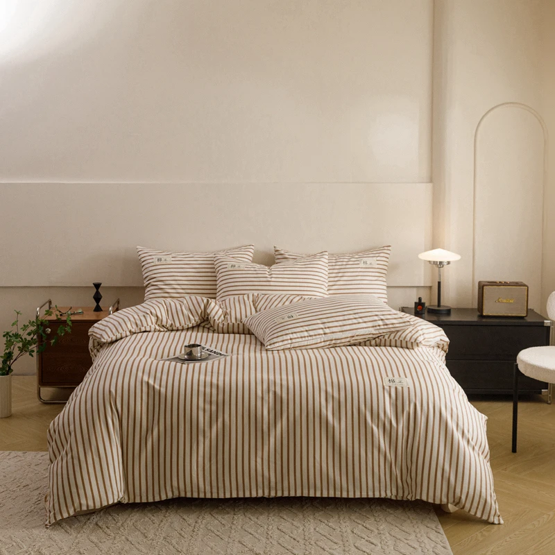 新款纯棉无印风简约高级感四件套四季通用