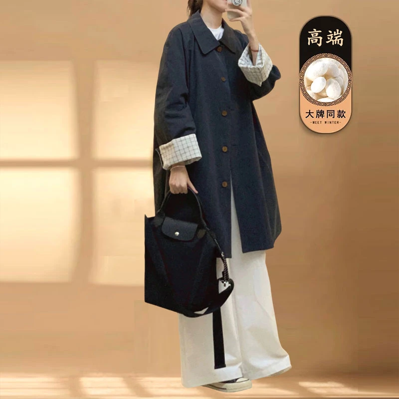 中长款风衣外套女2025年秋季时尚新款小个子巨好看韩系宽松气质风