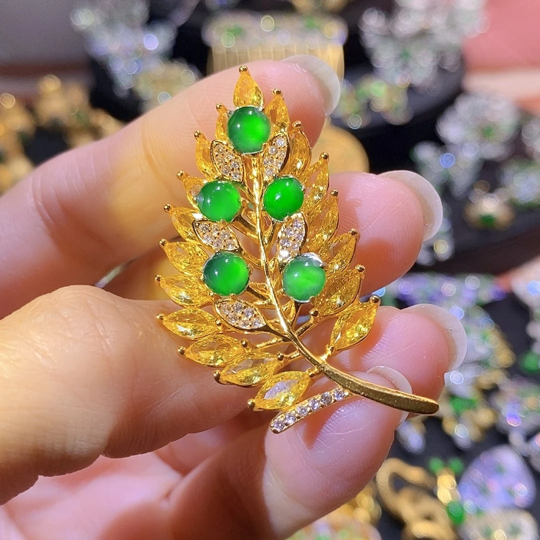 银S925镶嵌挂件翡翠