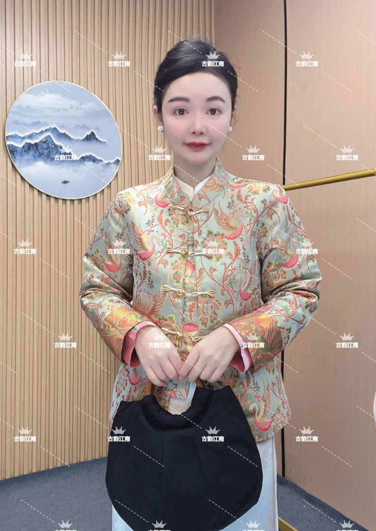 【古韵江南】专属定制·注重品质双面双穿重磅织锦提花天鹅外套D2241