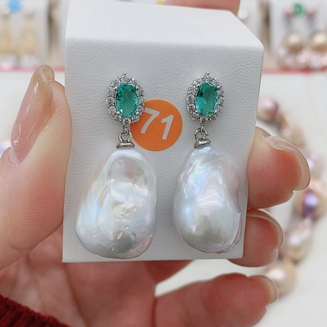 【闪购商品】淡水珍珠耳饰银S925镶嵌