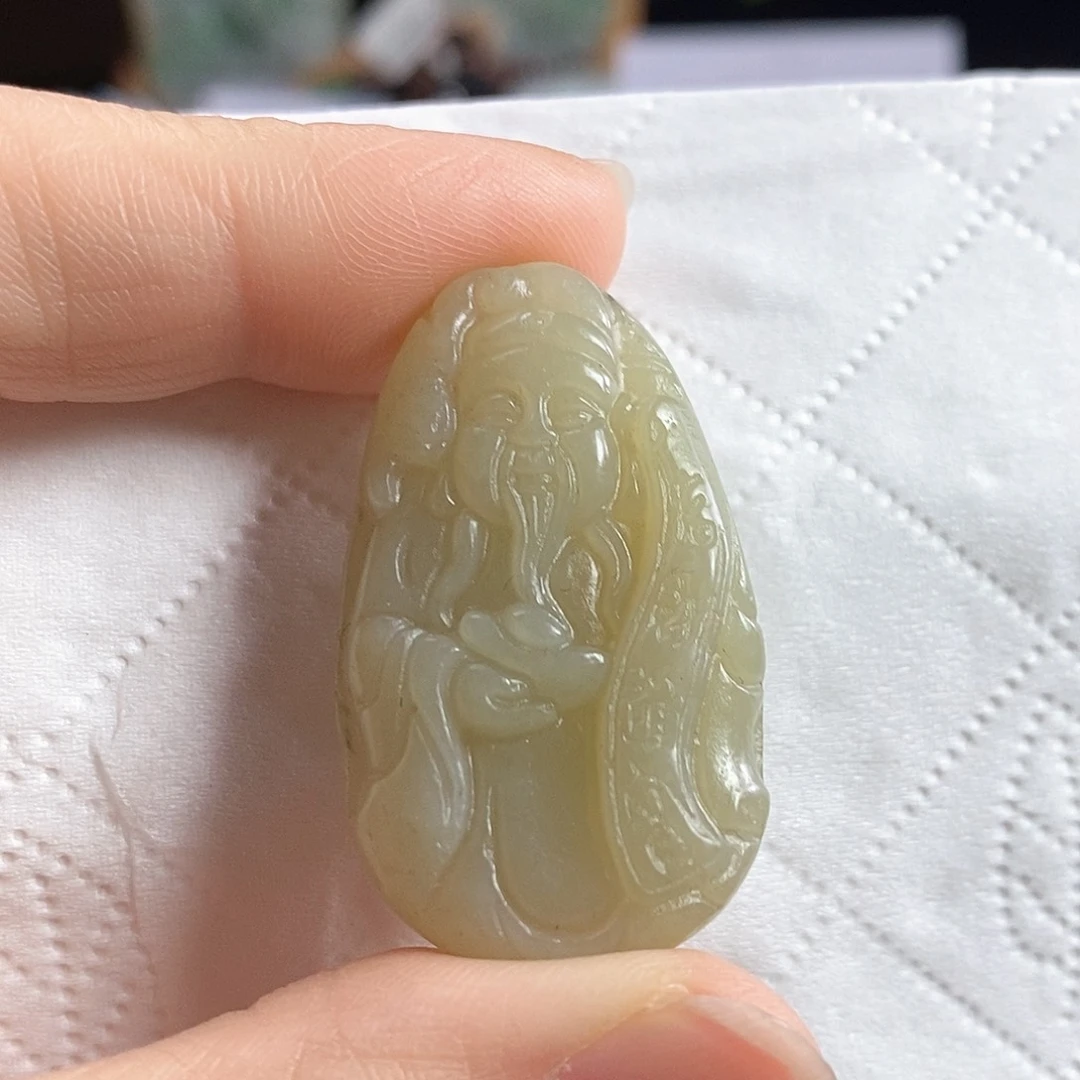 和田玉颈饰未镶嵌财神