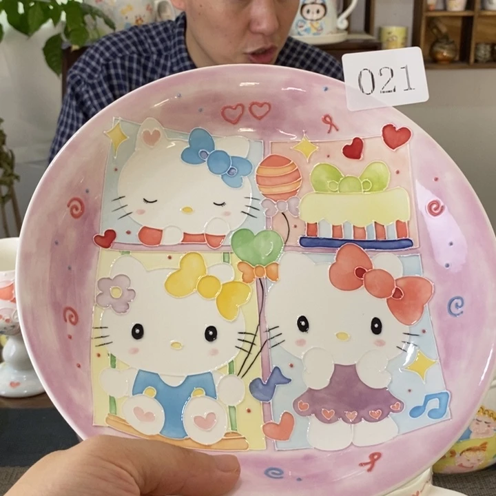 瓷片景德镇釉下彩手绘