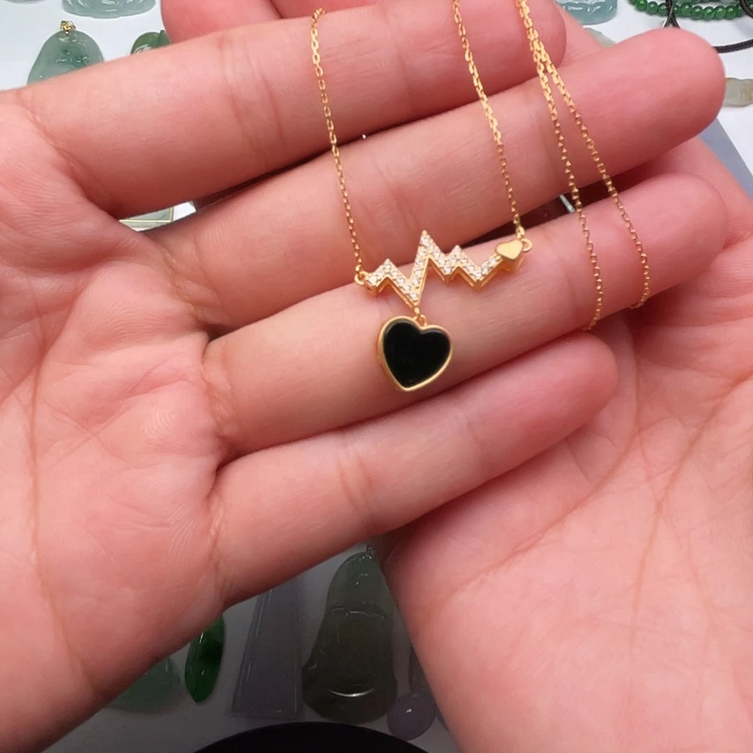 翡翠银S925镶嵌颈饰翡翠