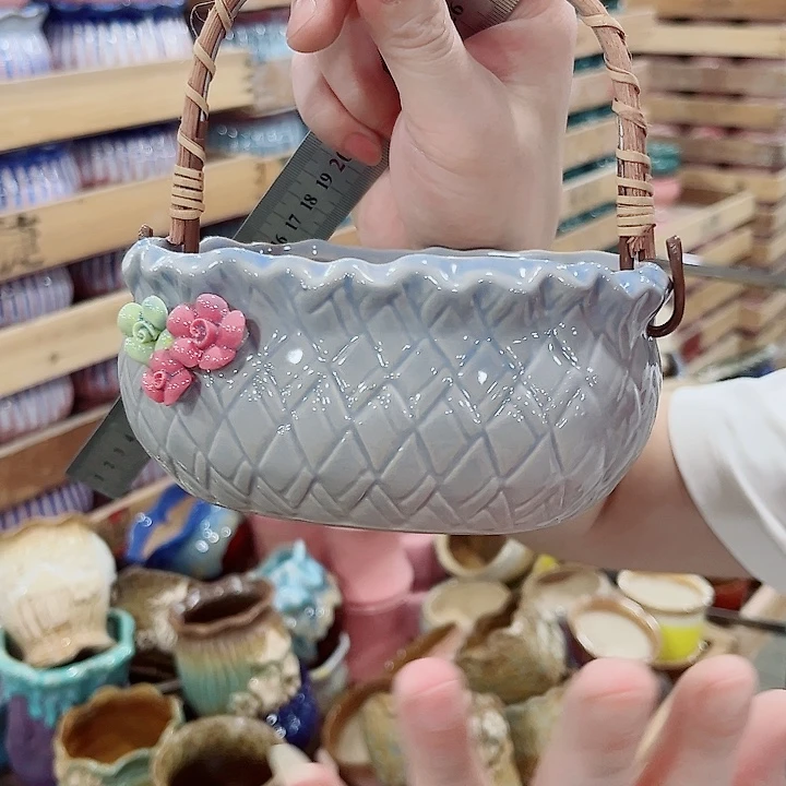 有孔.凑单10元陶瓷花盆发货！