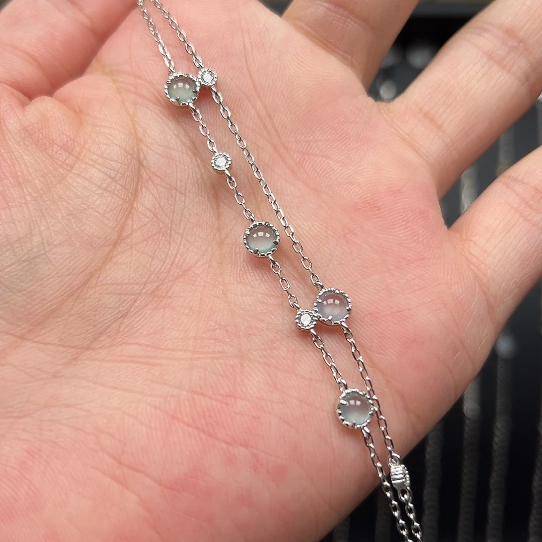 翡翠银S925镶嵌手链