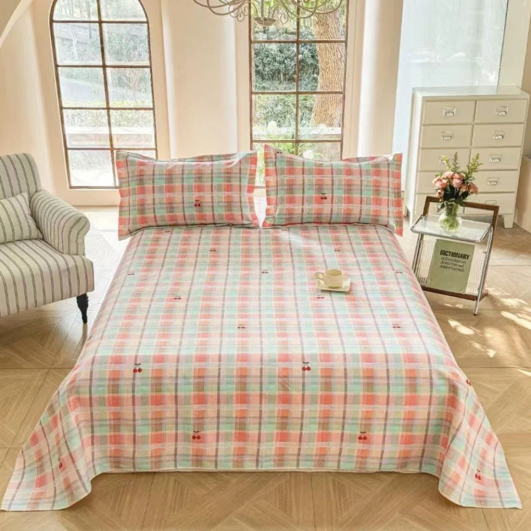 床单单人 尺寸1.5×2.45 小樱桃 细砂 升级版 四季款