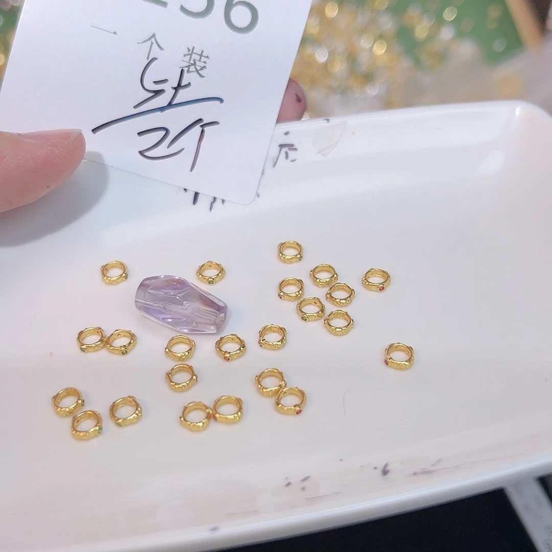 紫晶珠宝半成品银S925镀金镶嵌256