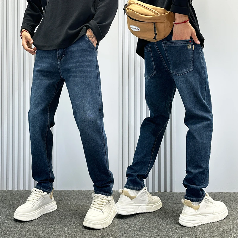 阳光干净男生穿搭裤子显瘦修身牛仔裤男款秋冬弹力休闲小脚裤百搭