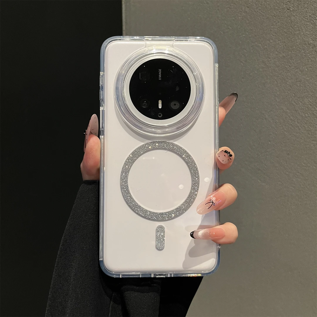 闪粉磁吸适用华为mate70pro+手机壳新款简约高级感pura70pro防摔