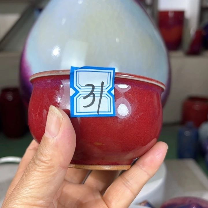 瓷片钧瓷手工艺品杯子