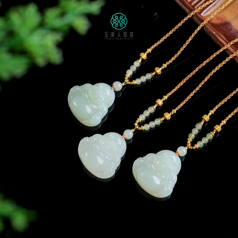 玉美人菲菲&DS925和田玉佛公吊坠约30mm&多样性发一